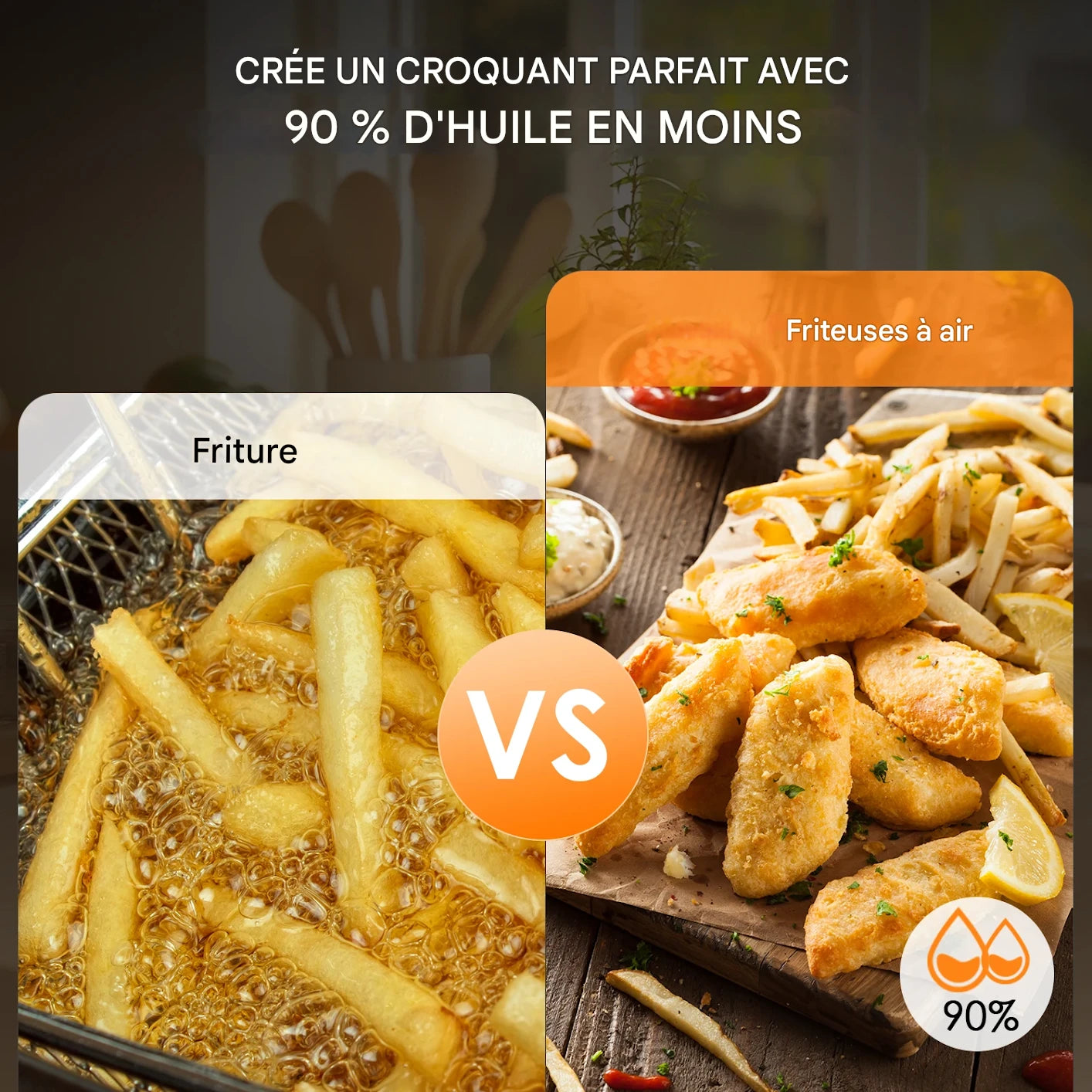 AirFryer 9L à Fenêtre Transparente – 10 Programmes, Sans Huile, Ultra Silencieux