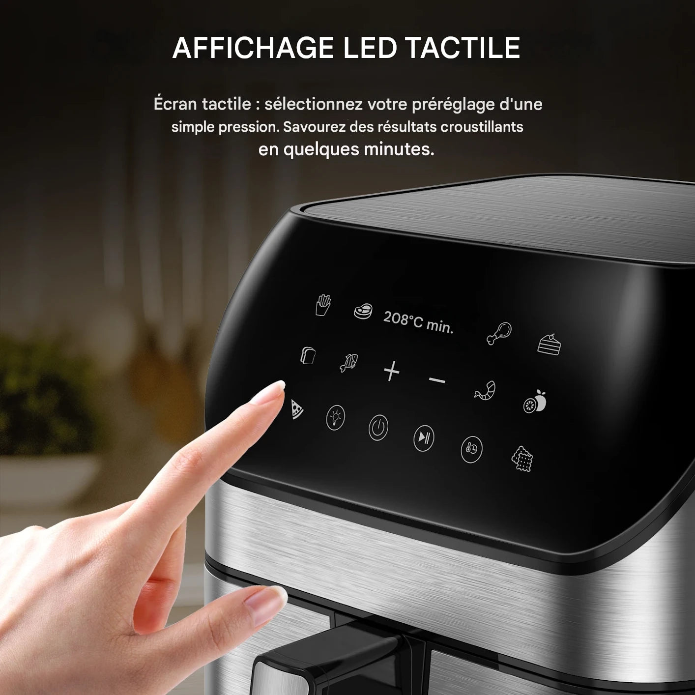 AirFryer 9L à Fenêtre Transparente – 10 Programmes, Sans Huile, Ultra Silencieux