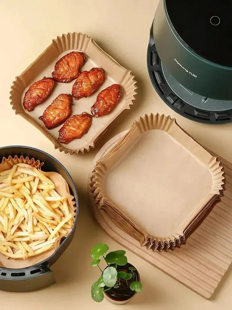 50 moules en papier cuisson antiadhésif premium pour friteuse a air