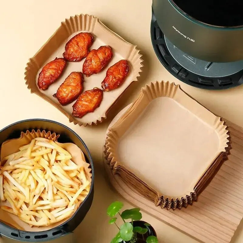 50 moules en papier cuisson antiadhésif premium pour friteuse a air
