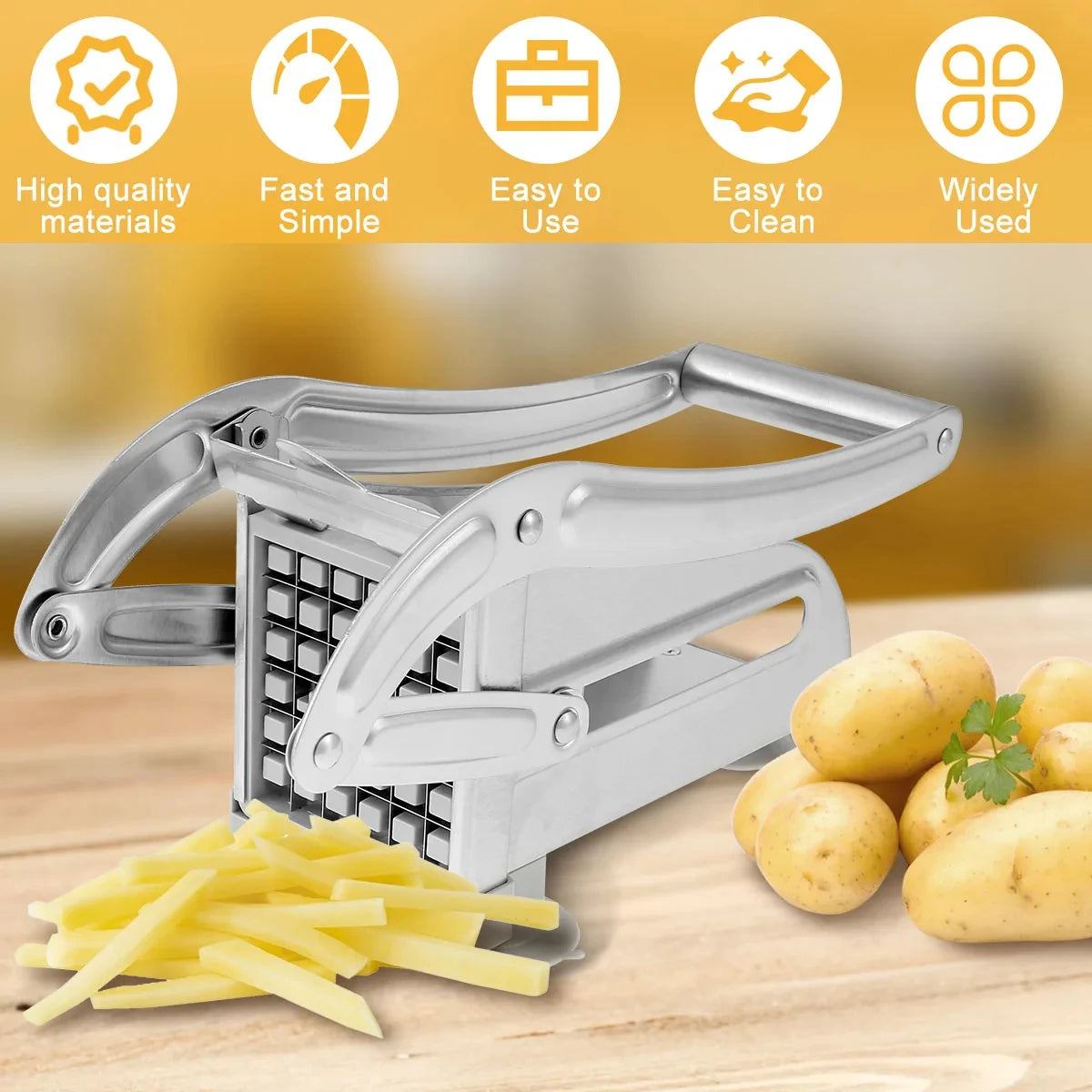 Coupe-Frites Professionnel Inox - Lames Haute Précision