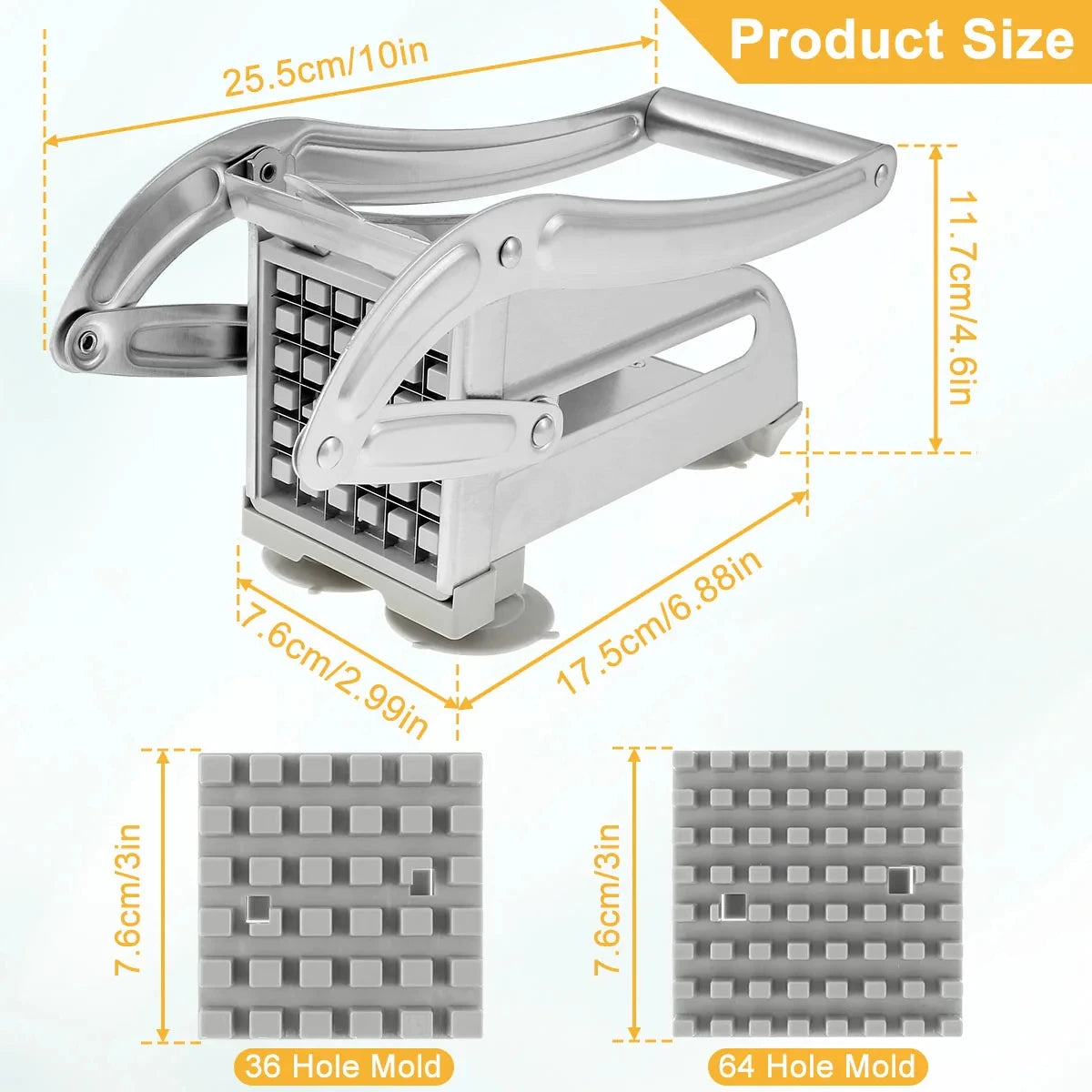 Coupe-Frites Professionnel Inox - Lames Haute Précision