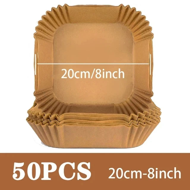 50 moules en papier cuisson antiadhésif premium pour friteuse a air